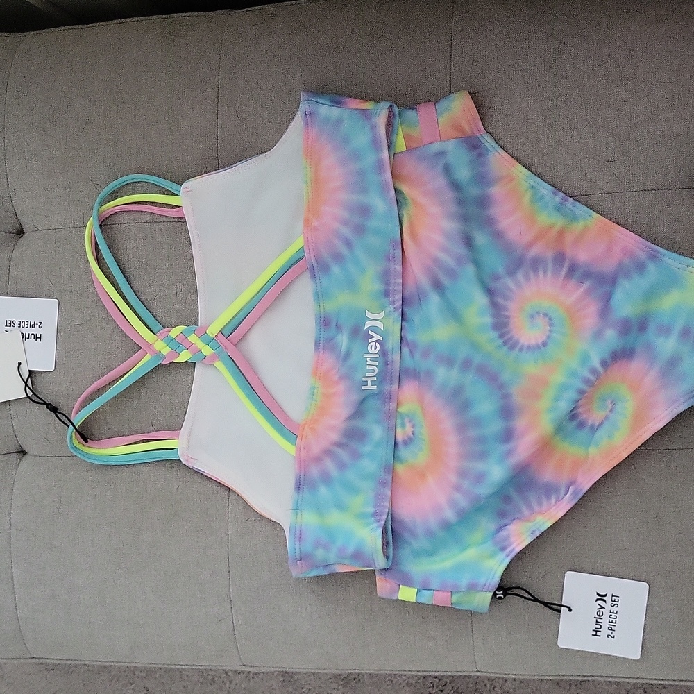 Hurley Girls 2 Peice swimsuit L - Picture 4 of 4